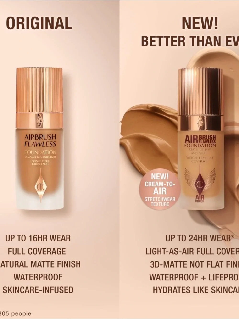Charlotte Tilbury Airbrush Flawless Foundation – Beige/Gold Packaging